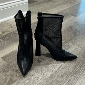 Lulus Black Mesh Ankle Boots